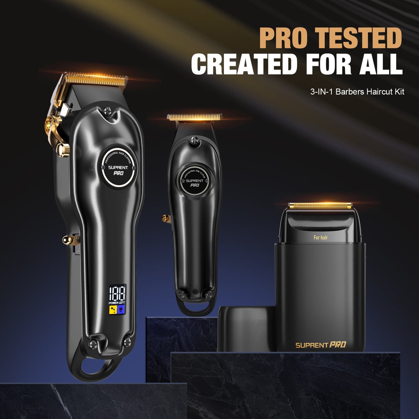 SUPRENT PRO Professional Hair Clipper and Trimmer Set with Foil Shaver-  HC597BX