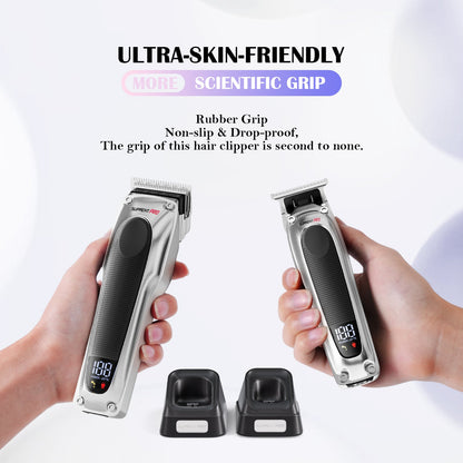 The Black Obsidian Professional Clipper and Trimmer Set - HC776SX