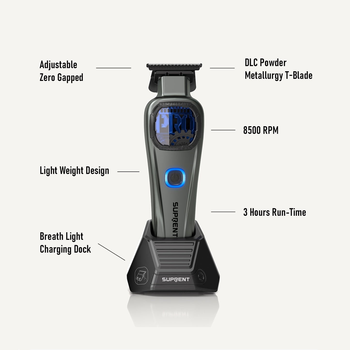SUPRENT StormGray Clipper Trimmer Combo HC586
