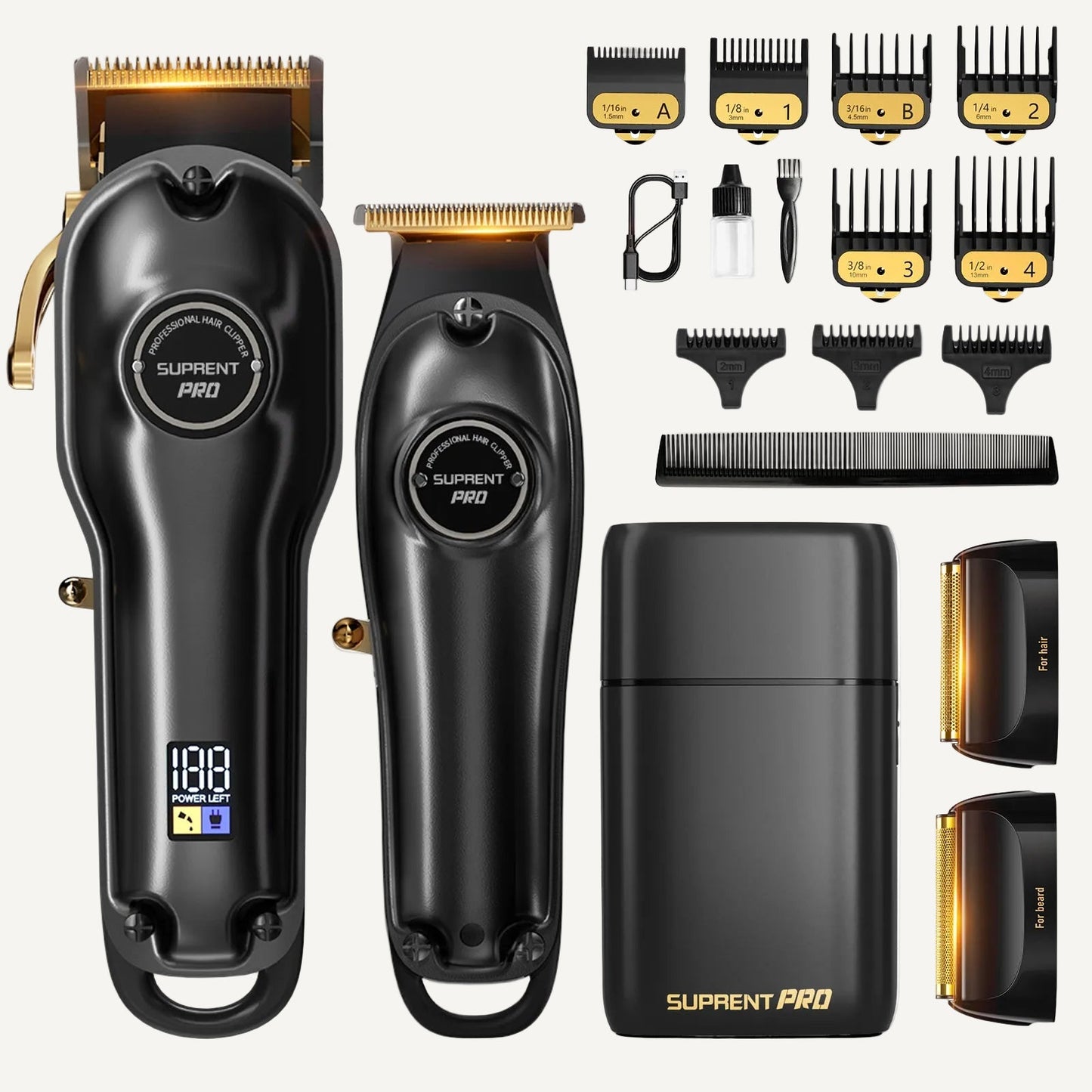 SUPRENT PRO Professional Hair Clipper and Trimmer Set with Foil Shaver-  HC597BX