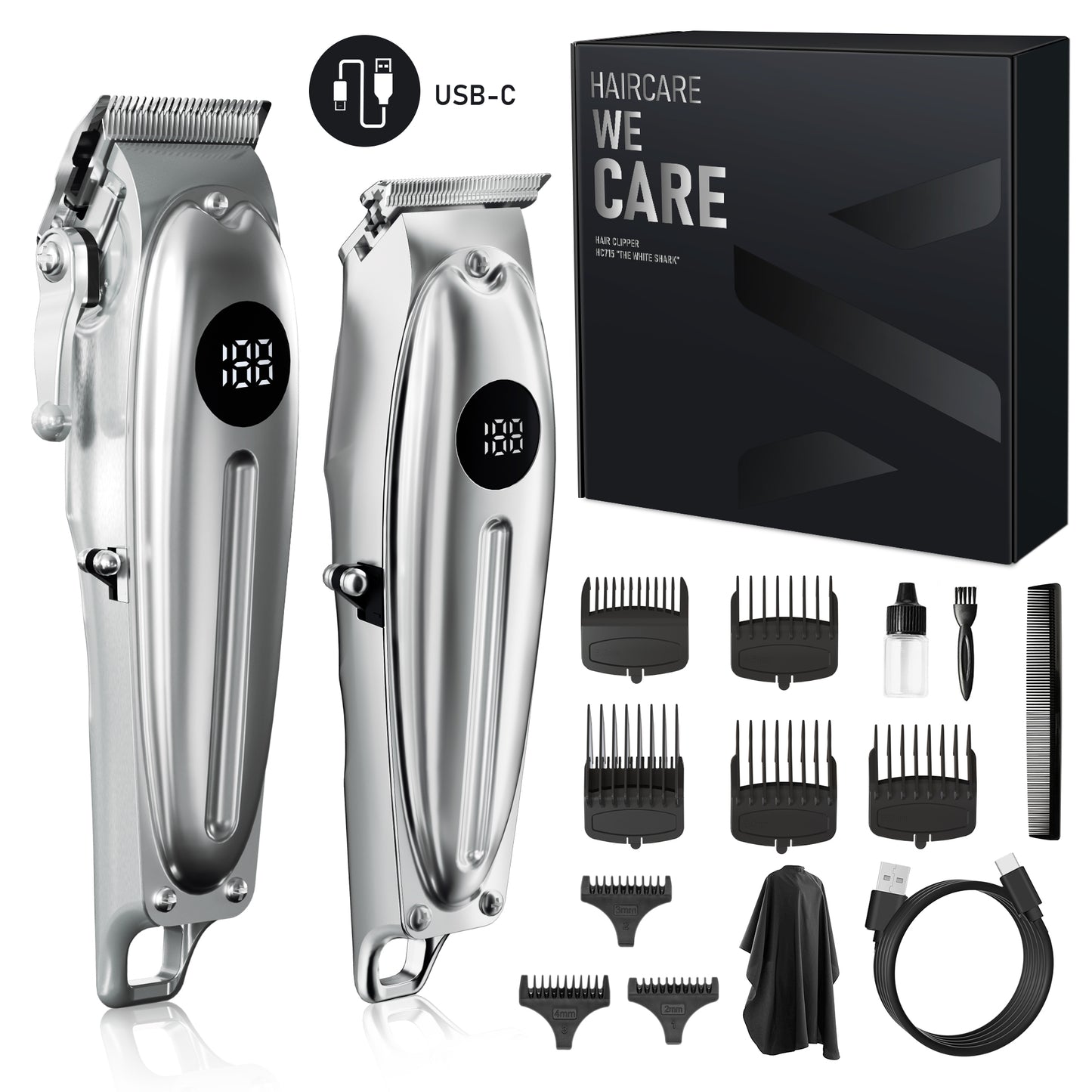 THE WHITE SHARK Men Hair Clipper and Trimmer Set HC715SX