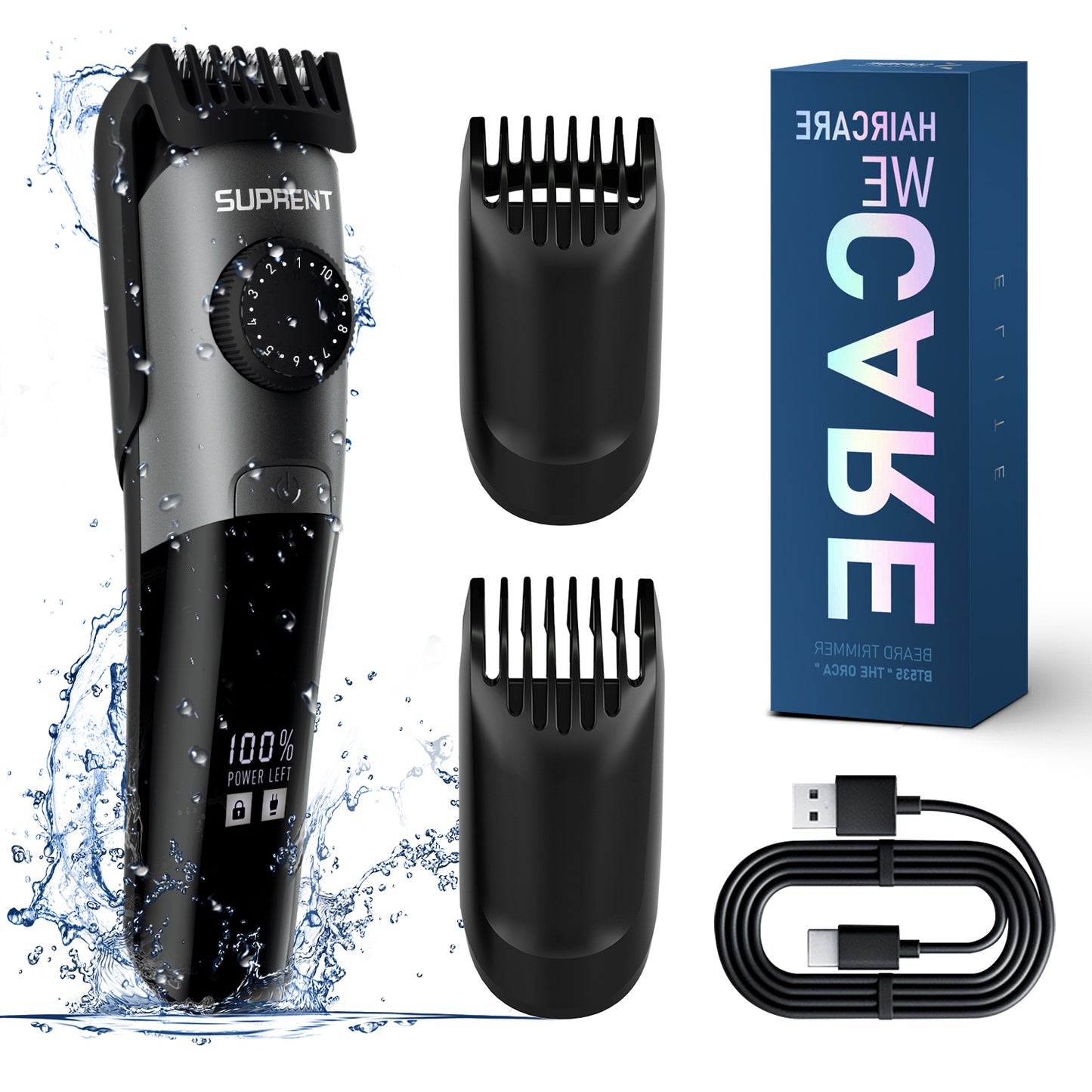 SUPRENT THE ORCA Waterproof Beard Trimmer for Men BT535BX