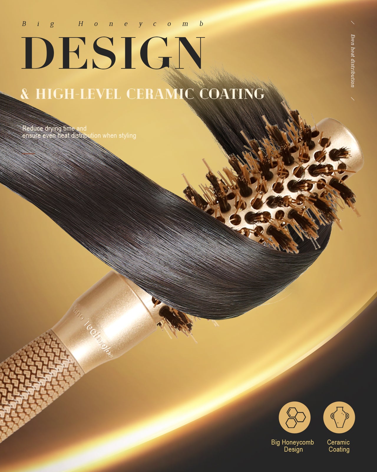 SUPRENT® Upgraded Round Brush With Natural Boar Bristles